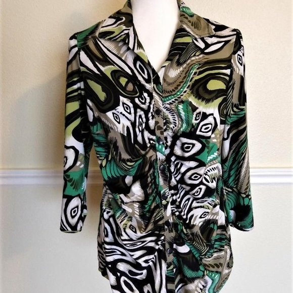 Essentials By Milano 3/4 sleeve blouse - Picture 1 of 4